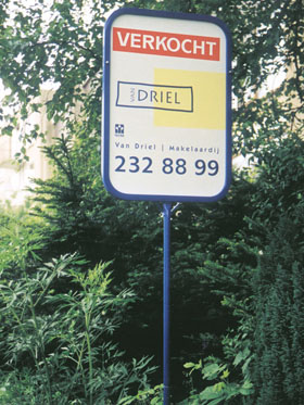Paneel makelaarsbord (500 x 700mm - Staal WIT)